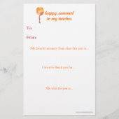 De leraar aan het eind van het jaar bedankt je not (Voorkant)