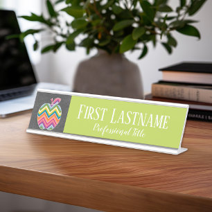De Leraar Apple van de douane met Trendy Patroon Bureau Naambordje