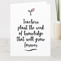 De leraar "dankt u" kaardt