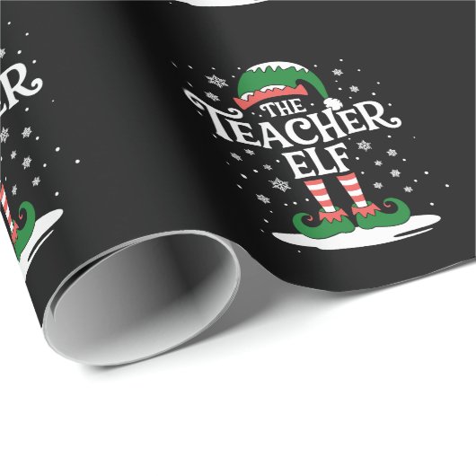 De Leraar Elf Kerst Familie Matching Groep Cadeaupapier (Rol Hoek)