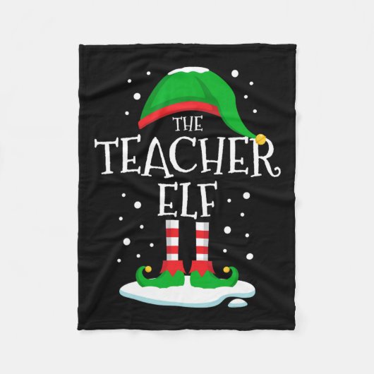 De Leraar Elf Kerst Familie Matching Xmas Gro Fleece Deken (Voorkant)
