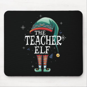 De leraar Elf Xmas Matching Elf Family voor Chris Muismat