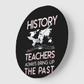 De leraar geschiedenis brengt altijd het verleden grote klok (Hoek)