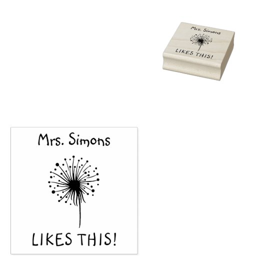 De leraar houdt van dat het Dandelion beloont Rubberstempel (Gestempeld)