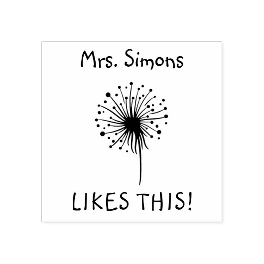 De leraar houdt van dat het Dandelion beloont Rubberstempel (Afrduk)