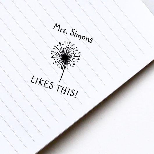 De leraar houdt van dat het Dandelion beloont Rubberstempel