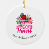 De leraar neemt persoonlijk persoonlijk cadeau voo keramisch ornament (Achterkant)