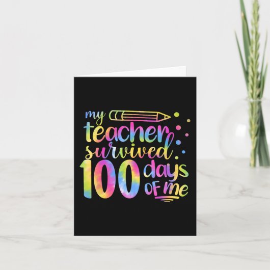 De leraar overleefde 100 dagen van mij 100ste dag kaart (Voorkant)