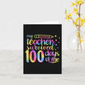 De leraar overleefde 100 dagen van mij 100ste dag kaart (Gele Bloem)