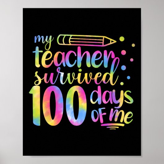 De leraar overleefde 100 dagen van mij 100ste dag poster (Voorkant)