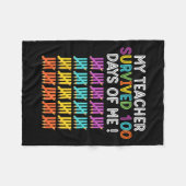 De leraar overleefde 100 dagen van mij leuke schoo fleece deken (Voorkant (Horizontaal))