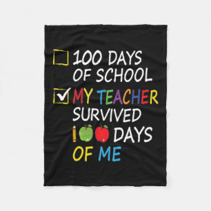 De leraar overleefde 100 dagen van mij leuke schoo fleece deken