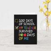 De leraar overleefde 100 dagen van mij leuke schoo kaart (Gele Bloem)