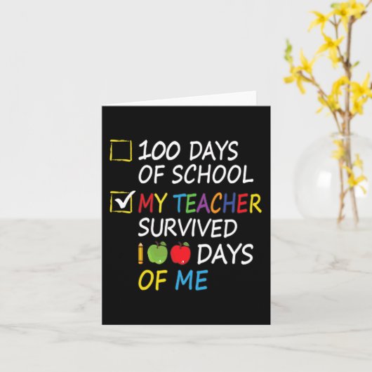 De leraar overleefde 100 dagen van mij leuke schoo kaart (Gele Bloem)