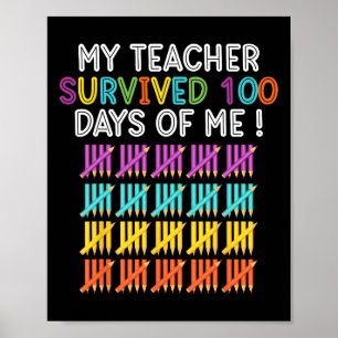 De leraar overleefde 100 dagen van mij leuke schoo poster