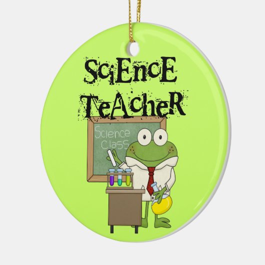 De Leraar van de Wetenschap van de kikker Keramisch Ornament (Links)