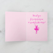 De Leraar van het ballet dankt u Danser met Bedankkaart (Binnen)