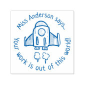 De leraar zegt uit deze wereld aangepaste Rocket Zelfinktende Stempel (Design)