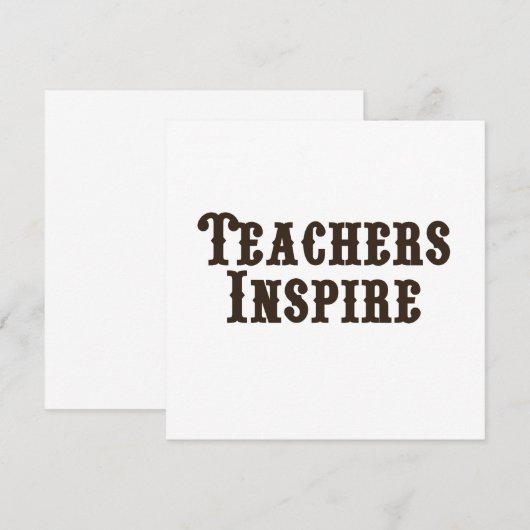 De leraren inspireren (Voorkant / Achterkant)