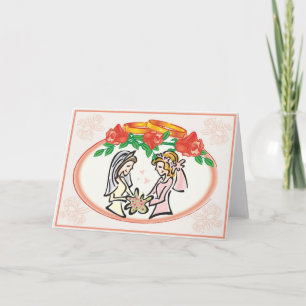 De lesbische Ceremonie van het Huwelijk of van de Kaart