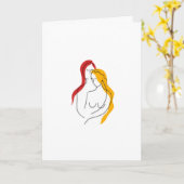De lesbische Liefde omhelst Kaart (Gele Bloem)