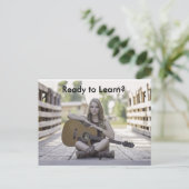 De Lessen van de gitaar Adverteren Briefkaart voor (Staand voorkant)