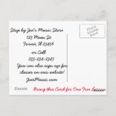 De Lessen van de gitaar Adverteren Briefkaart voor (Achterkant)