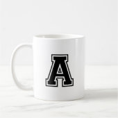 De letter A, het Collegiate Alfabet Koffiemok (Links)