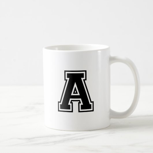 De letter A, het Collegiate Alfabet Koffiemok (Rechts)