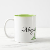 De letter A, waterverf Lavendermonogram Tweekleurige Koffiemok (Links)