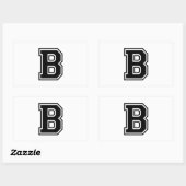 De letter B, Collegiate Alphabet Rechthoekige Sticker (Vel)