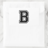 De letter B, Collegiate Alphabet Rechthoekige Sticker (Tas)