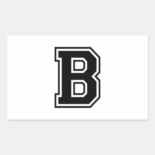 De letter B, Collegiate Alphabet Rechthoekige Sticker (Voorkant)