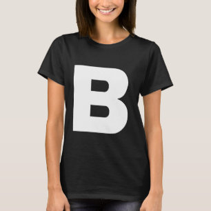 De letter B Hoofdletter Plain Witte vetgedrukte te T-shirt