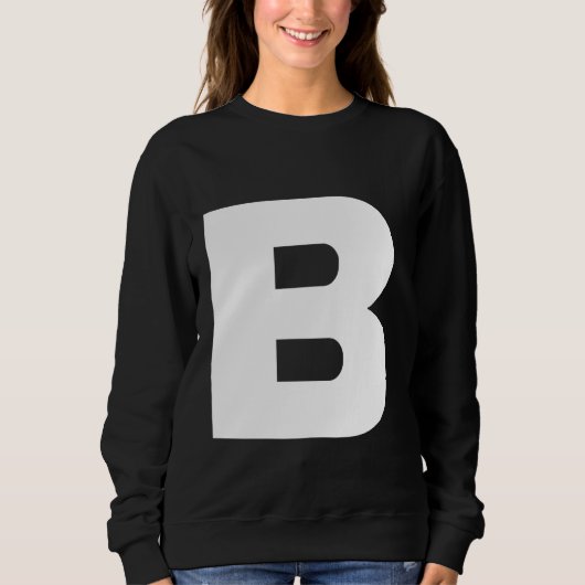 De letter B Hoofdletter Plain Witte vetgedrukte te Trui (Voorkant)