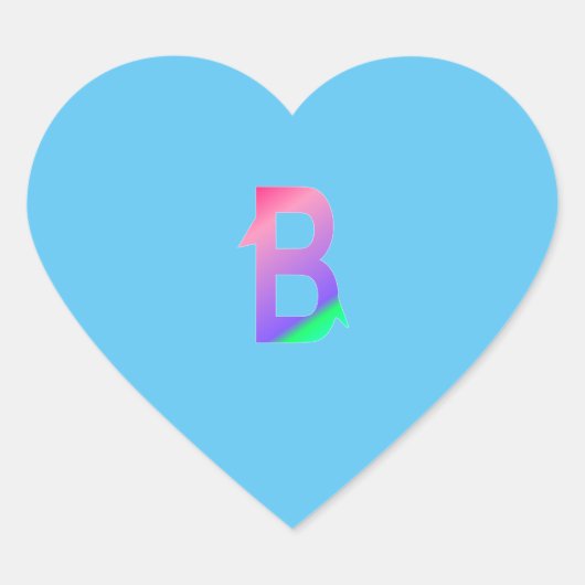 De letter B van het alfabet sticker. Hart Sticker (Voorkant)