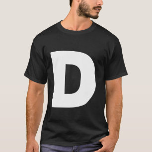 De letter D Hoofdletter Plain Witte vetgedrukte te T-shirt