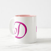 De letter D Tweekleurige Koffiemok (Voorkant links)