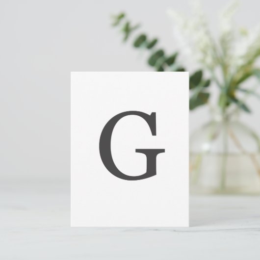 "de letter G" Briefkaart (Staand voorkant)