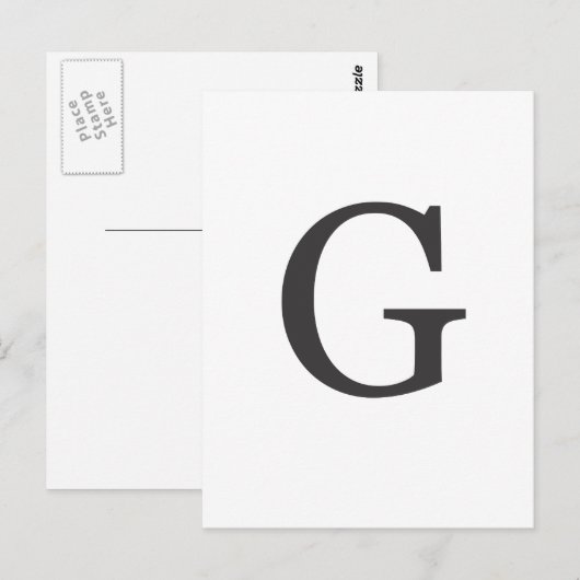 "de letter G" Briefkaart (Voorkant / Achterkant)