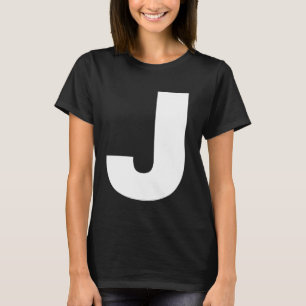 De letter J Hoofdletter Plain Witte vetgedrukte te T-shirt