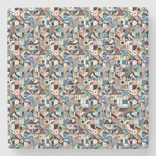 De LETTER J Stereogram  Stenen Onderzetter (Voorkant)
