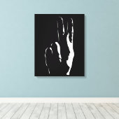 de letter K in gebarentaal Canvas Afdruk (Insitu (Houten vloer))