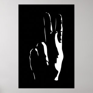 de letter K in gebarentaal Poster