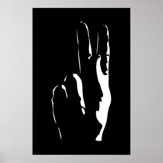 de letter K in gebarentaal Poster