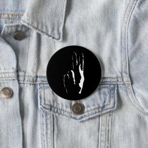 de letter K in gebarentaal Ronde Button 7,6 Cm