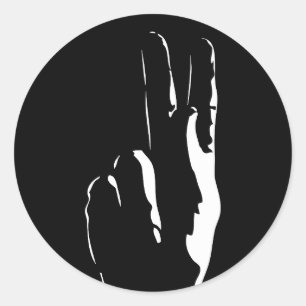 de letter K in gebarentaal Ronde Sticker