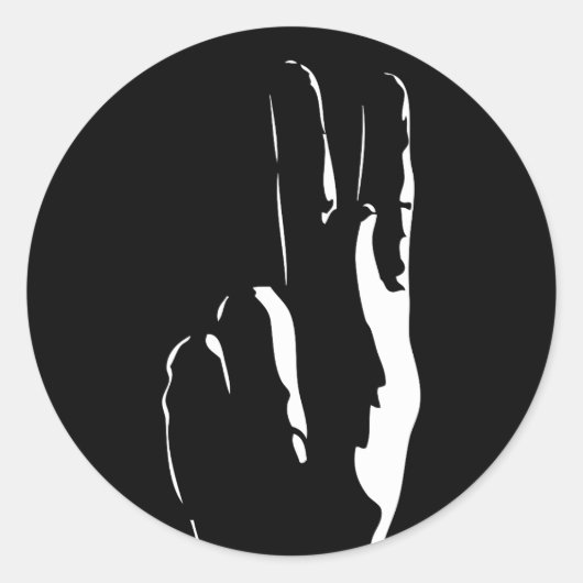 de letter K in gebarentaal Ronde Sticker (Voorkant)