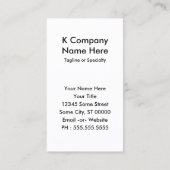 de letter K in gebarentaal Visitekaartje (Achterkant)