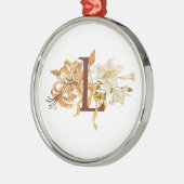 De letter L met gelilies Metalen Ornament (Links)